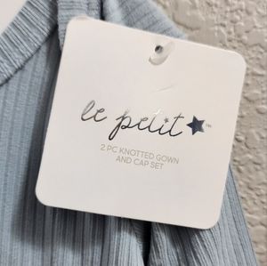 2 piece knotted gown and cap set